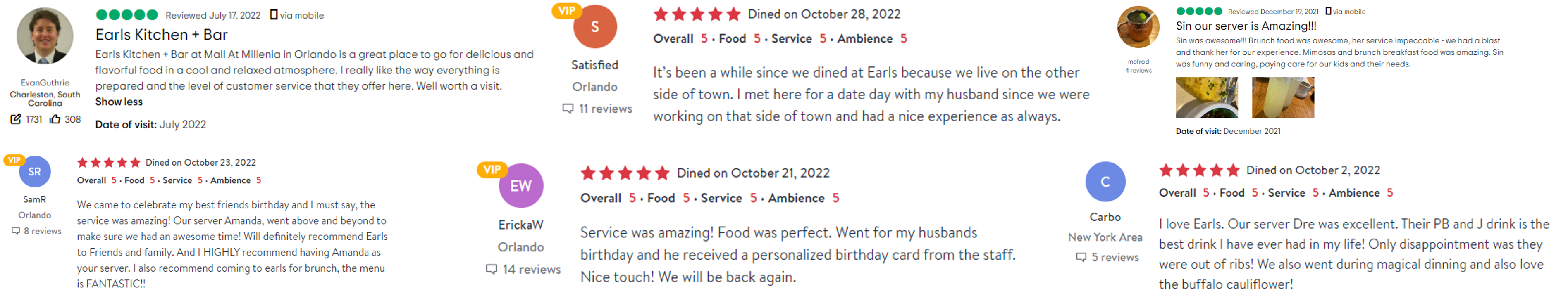 Earls Reviews